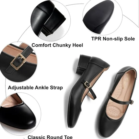 Elegant Black Mary Jane Women's Shoes - Picture 4 of 8